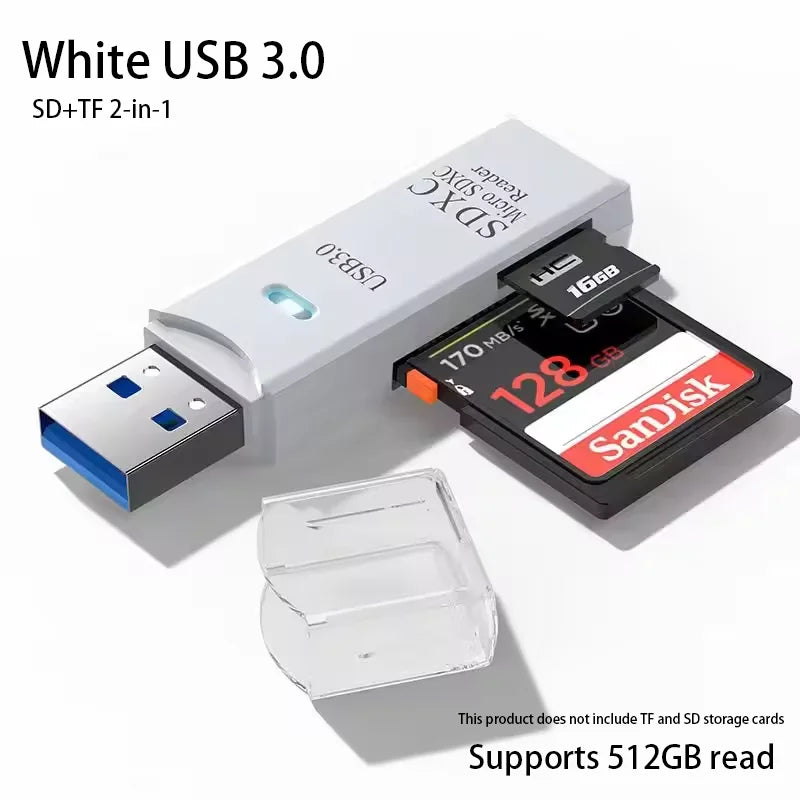 Hub USB Multi-Ports – Lecteur de Carte SD/TF USB 2.0 & 3.0 Compact