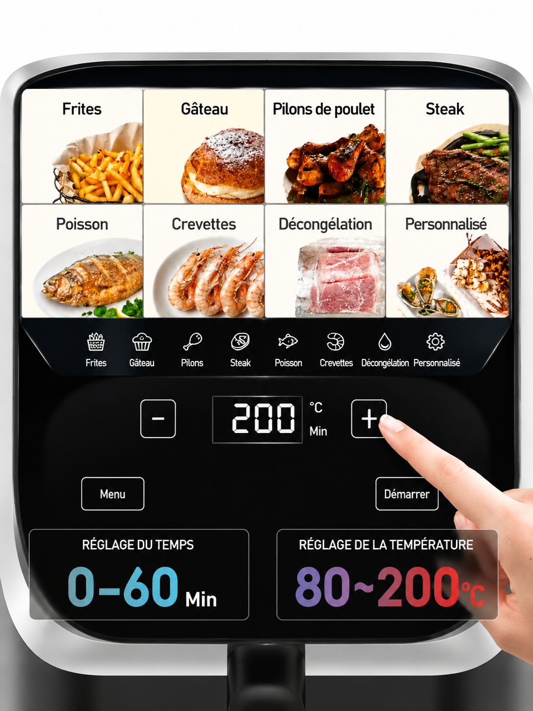 	Cuisson sans huile – frites dorées dans la friteuse ROUNY