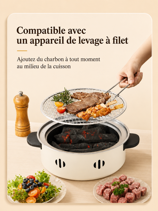 	Barbecue portable au charbon 28cm – vue de face