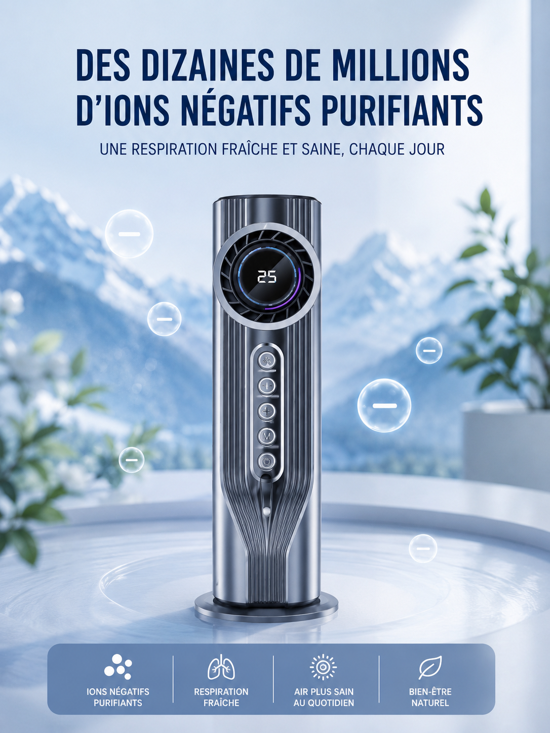 	Ventilateur tour de bureau BAJEAL – vue de face