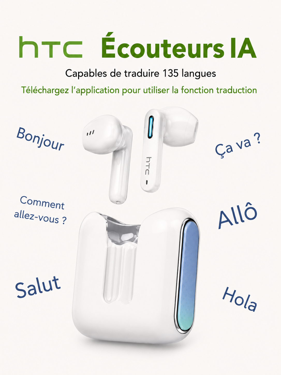 	Détail des embouts ergonomiques des écouteurs HTC NE49