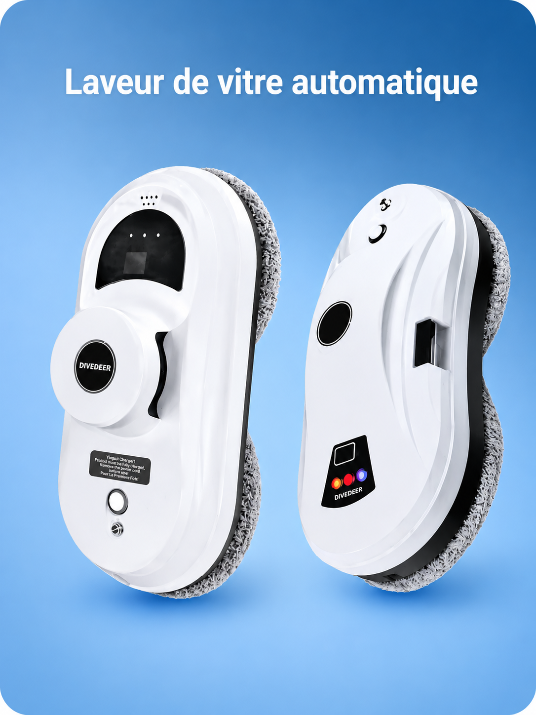 	Robot nettoyeur de vitres automatique DIVEDEER – vue de face