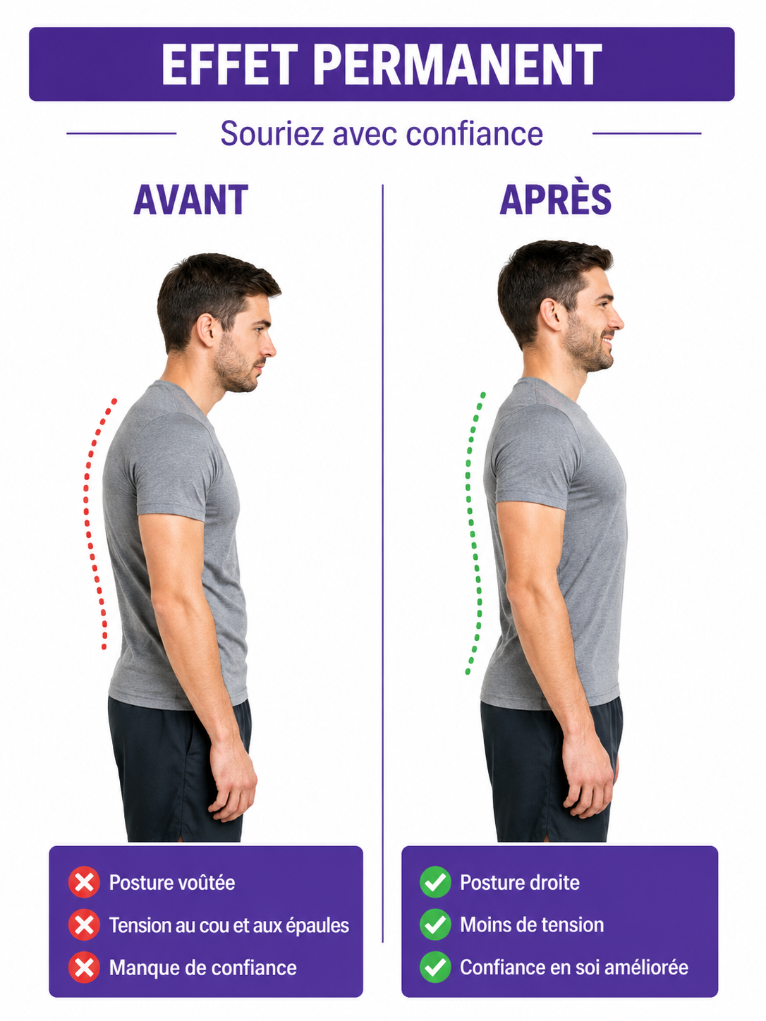 Ceinture Correctrice de Posture – Soutien Dos & Épaules Ajustable