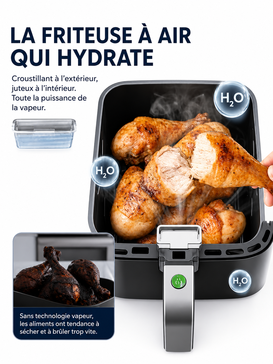 	Cuisson sans huile – frites dorées dans la friteuse ROUNY