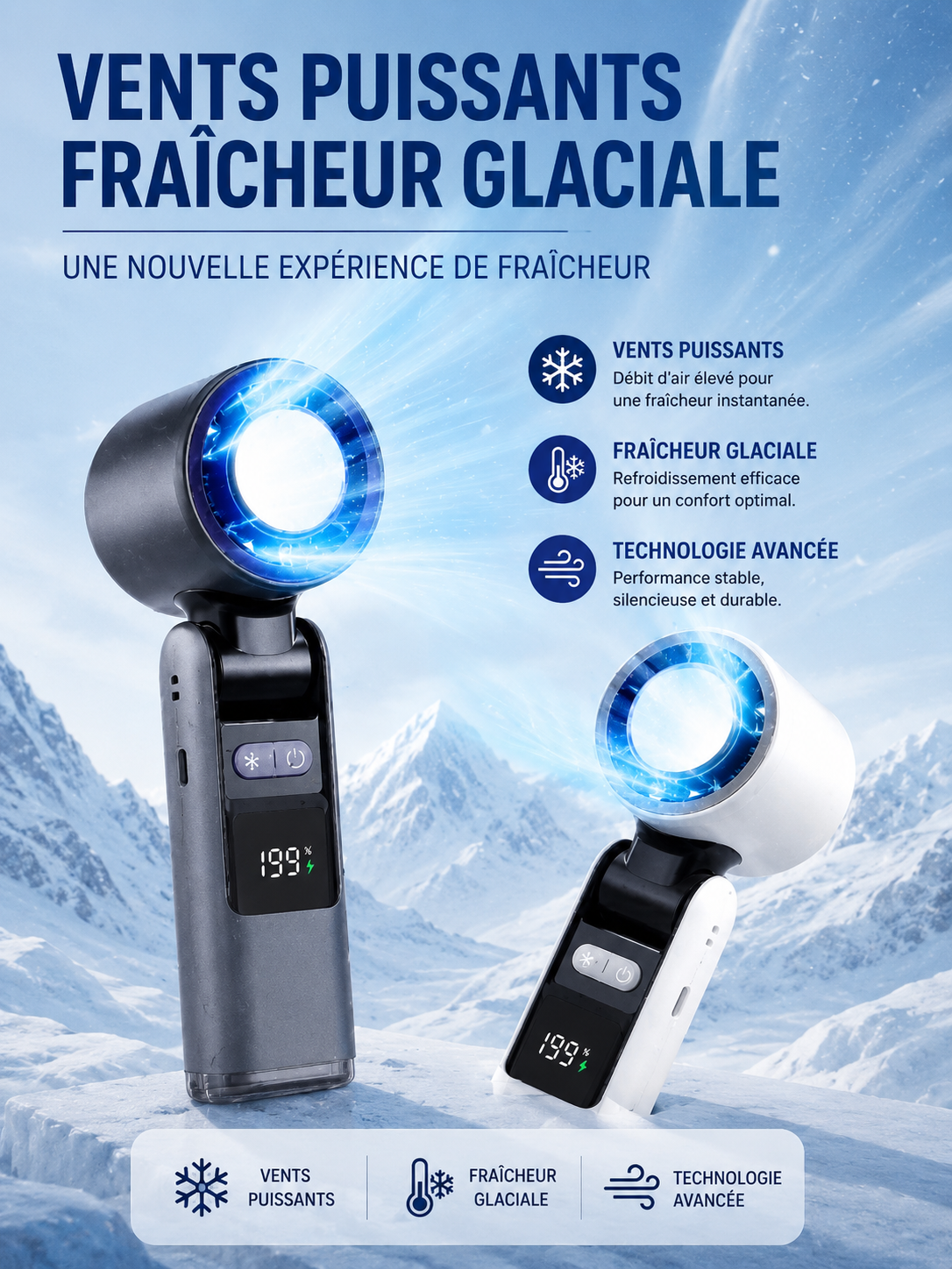 	Mini ventilateur turbo – autonomie longue durée
