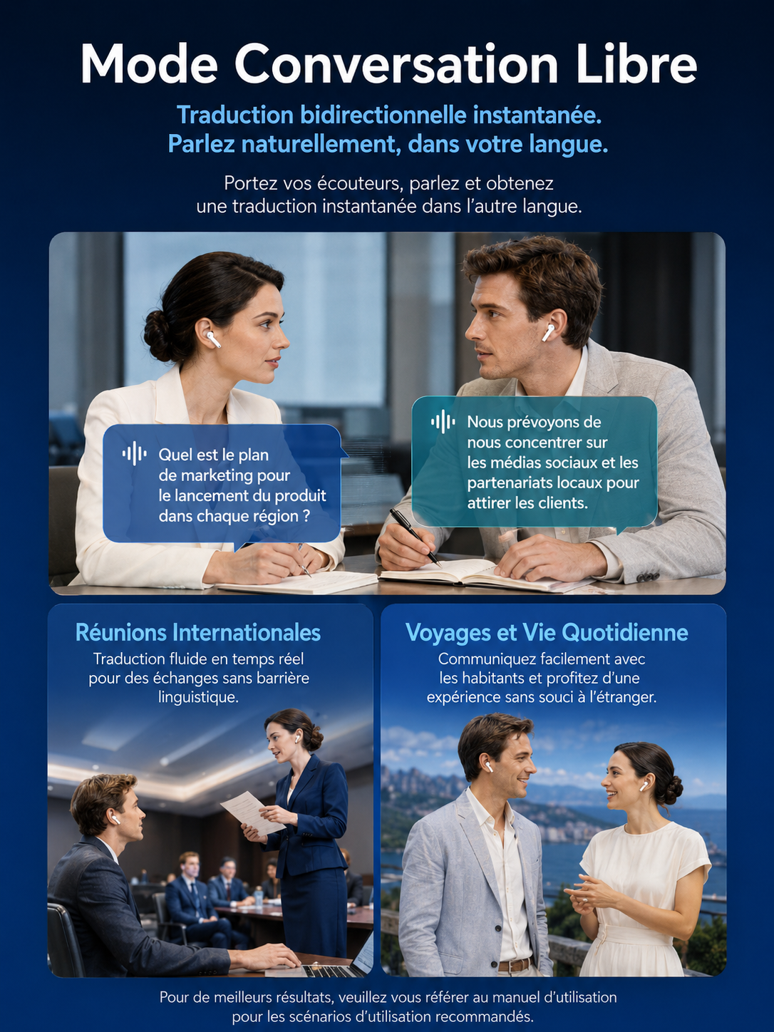 	Écouteurs Bluetooth 5.3 – compatibles iOS et Android