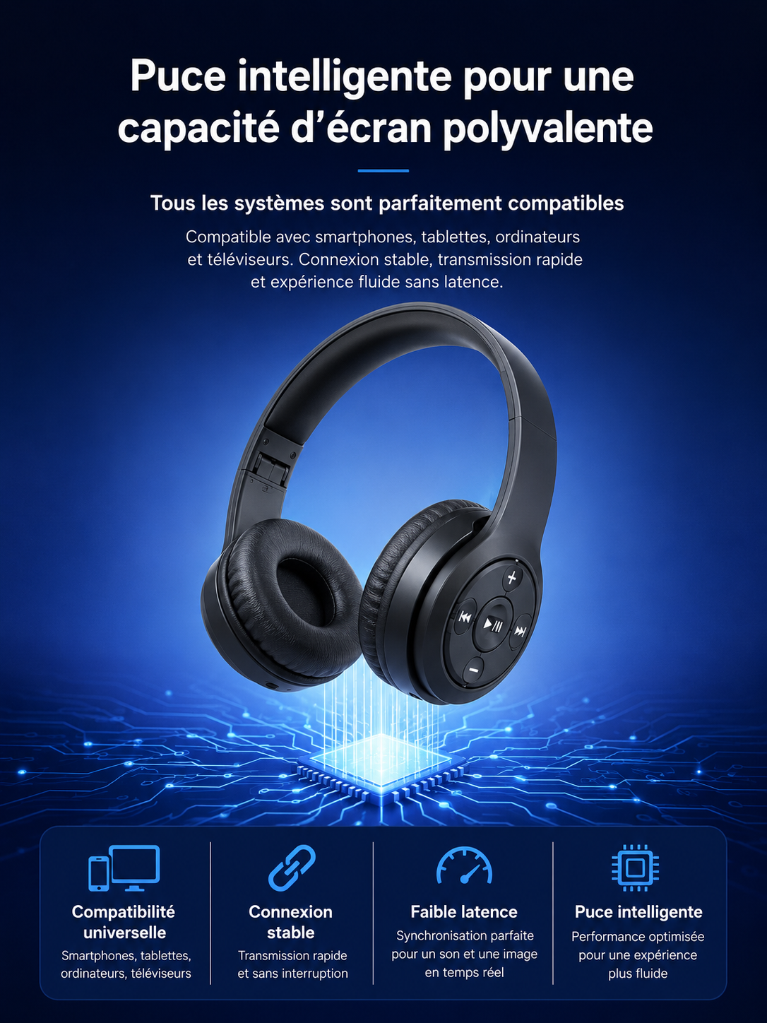 Écouteurs Sans Fil Bluetooth 5.0 VIKEFON – Son Immersif & Confort Ultime