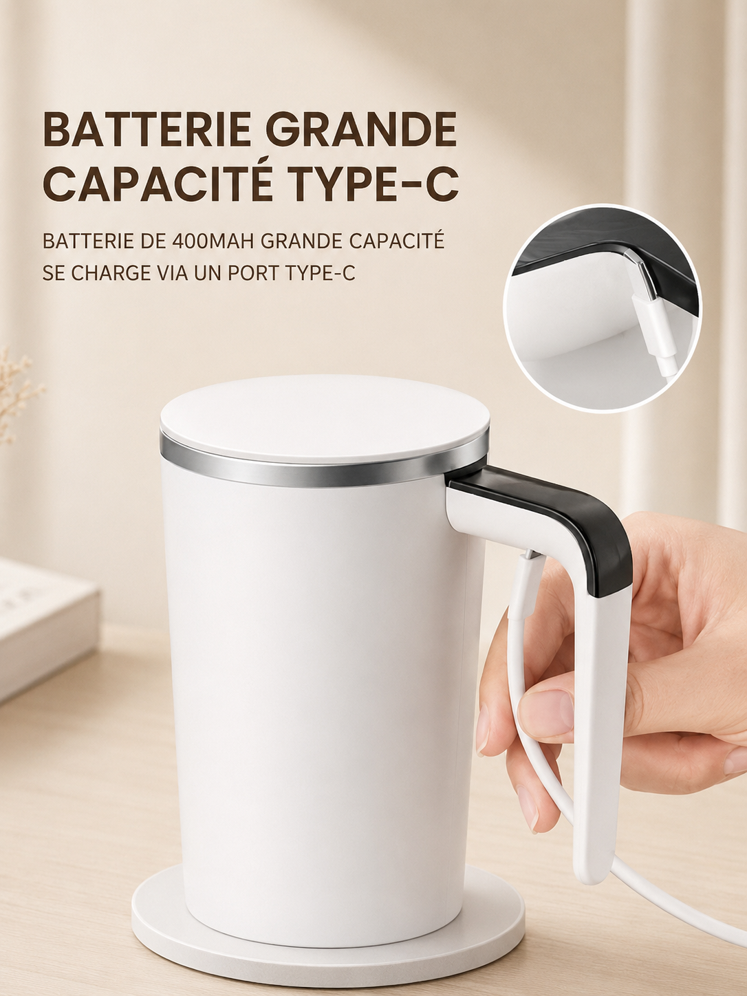 	Mug intelligent 380ml – matière inox et sans BPA