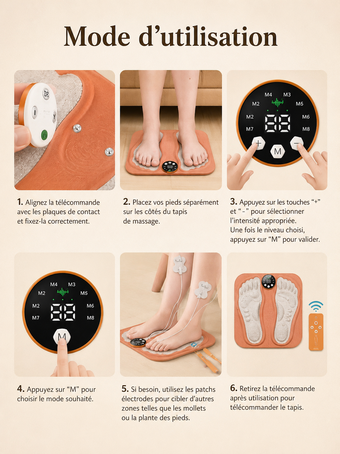 	Tapis masseur de pieds – matière antidérapante