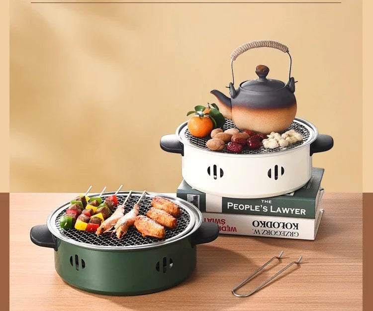Barbecue Portable au Charbon 28cm – Grill Tabletop Compact pour Jardin & Camping