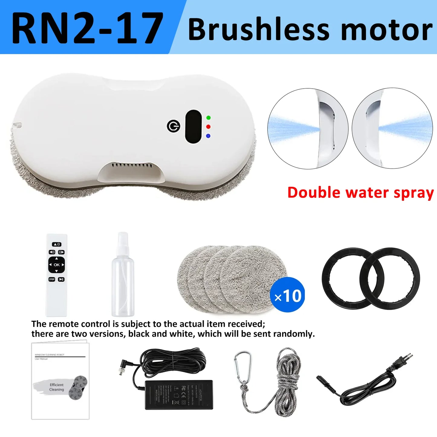 Robot Nettoyeur de Vitres Automatique DIVEDEER – Télécommande, Anti-Chute, Grandes Surfaces