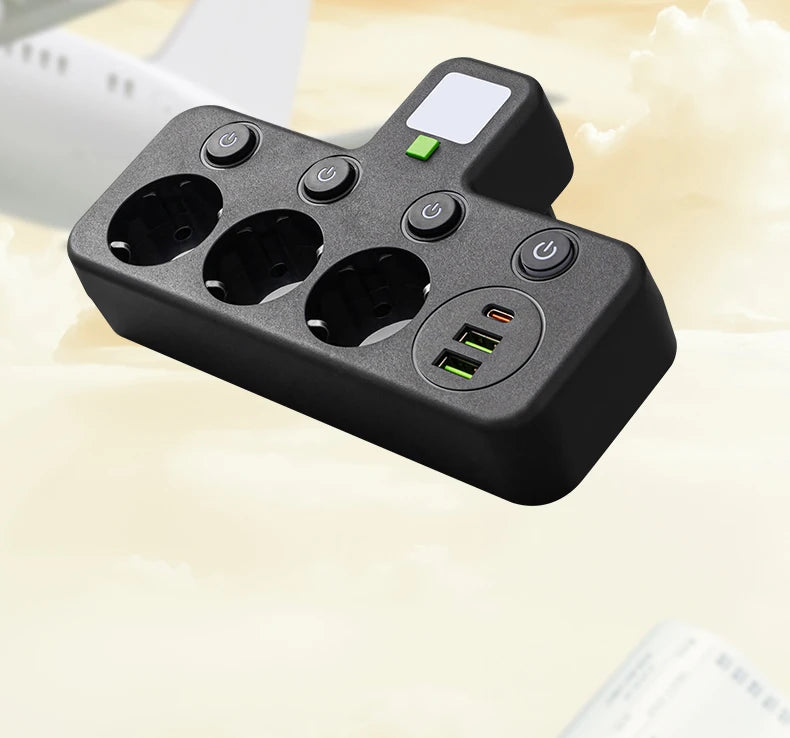 	Détail des ports USB-A et USB-C de la multiprise