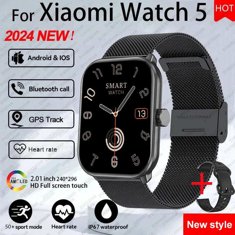 Bracelet Connecté Xiaomi Watch 5 — AMOLED, Appels Bluetooth & Suivi Santé