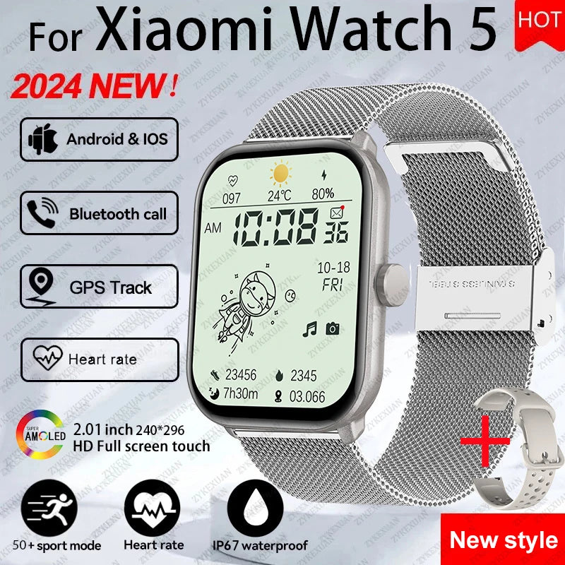 Bracelet Connecté Xiaomi Watch 5 — AMOLED, Appels Bluetooth & Suivi Santé
