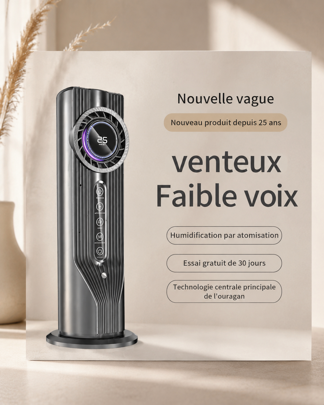 	Ventilateur BAJEAL – panneau de contrôle et minuterie 6h