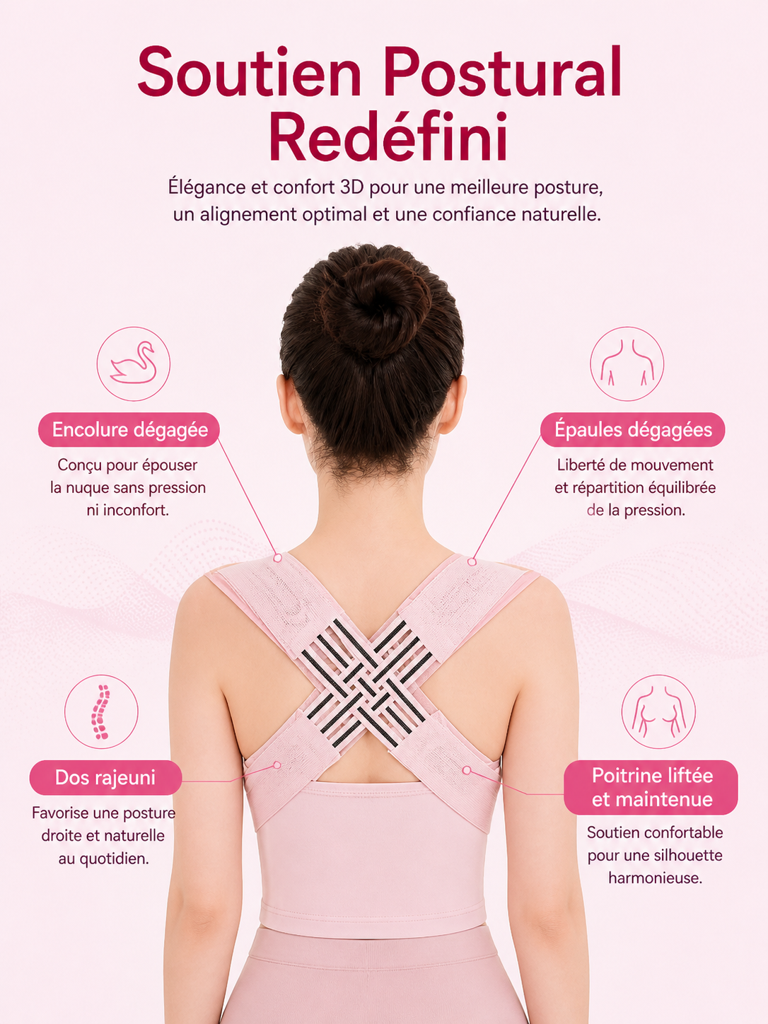 Correcteur de Posture & Ceinture Lombaire – Soutien Dorsal Réglable