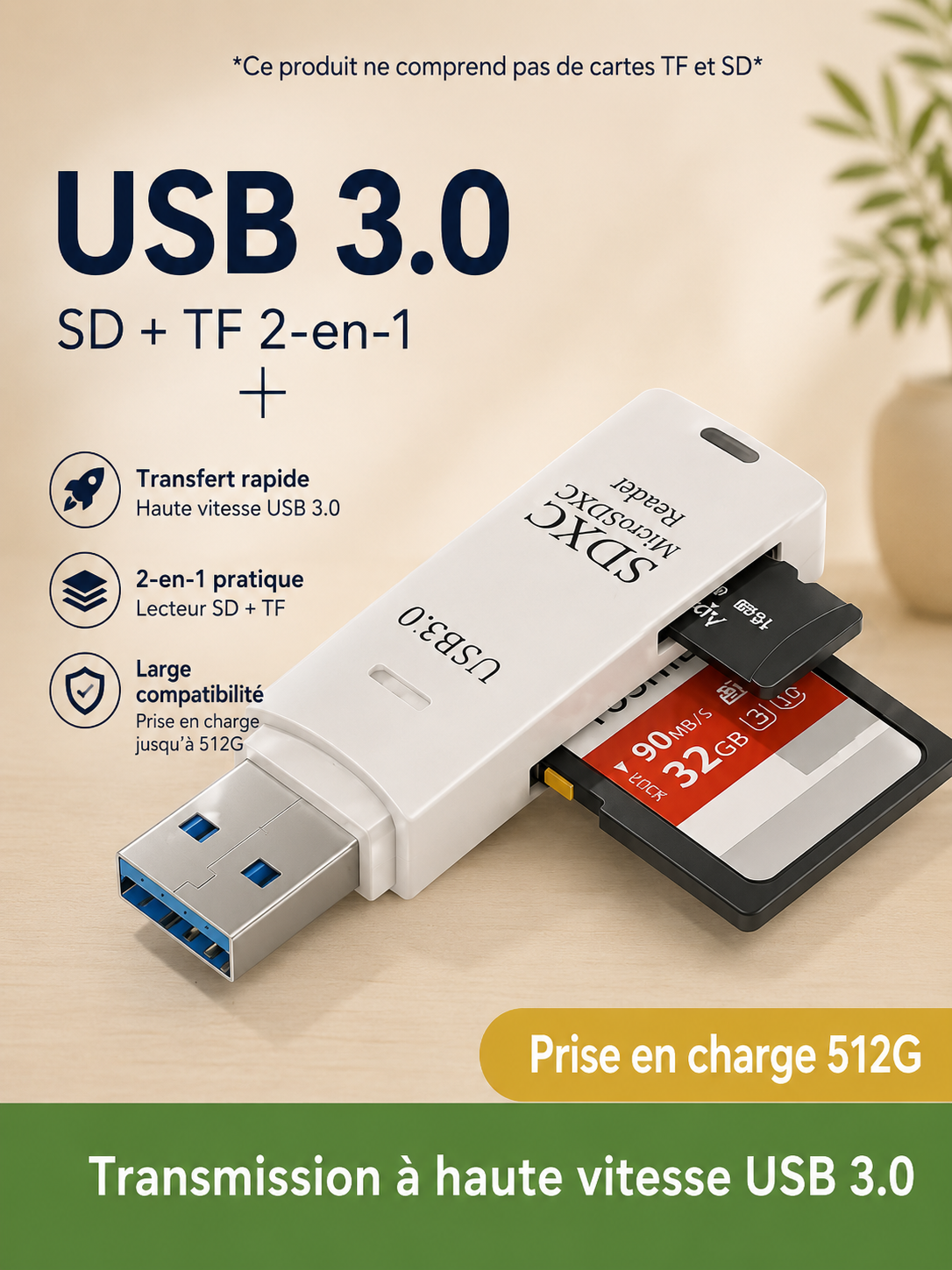 Hub USB multi-ports Techlynx – vue de face