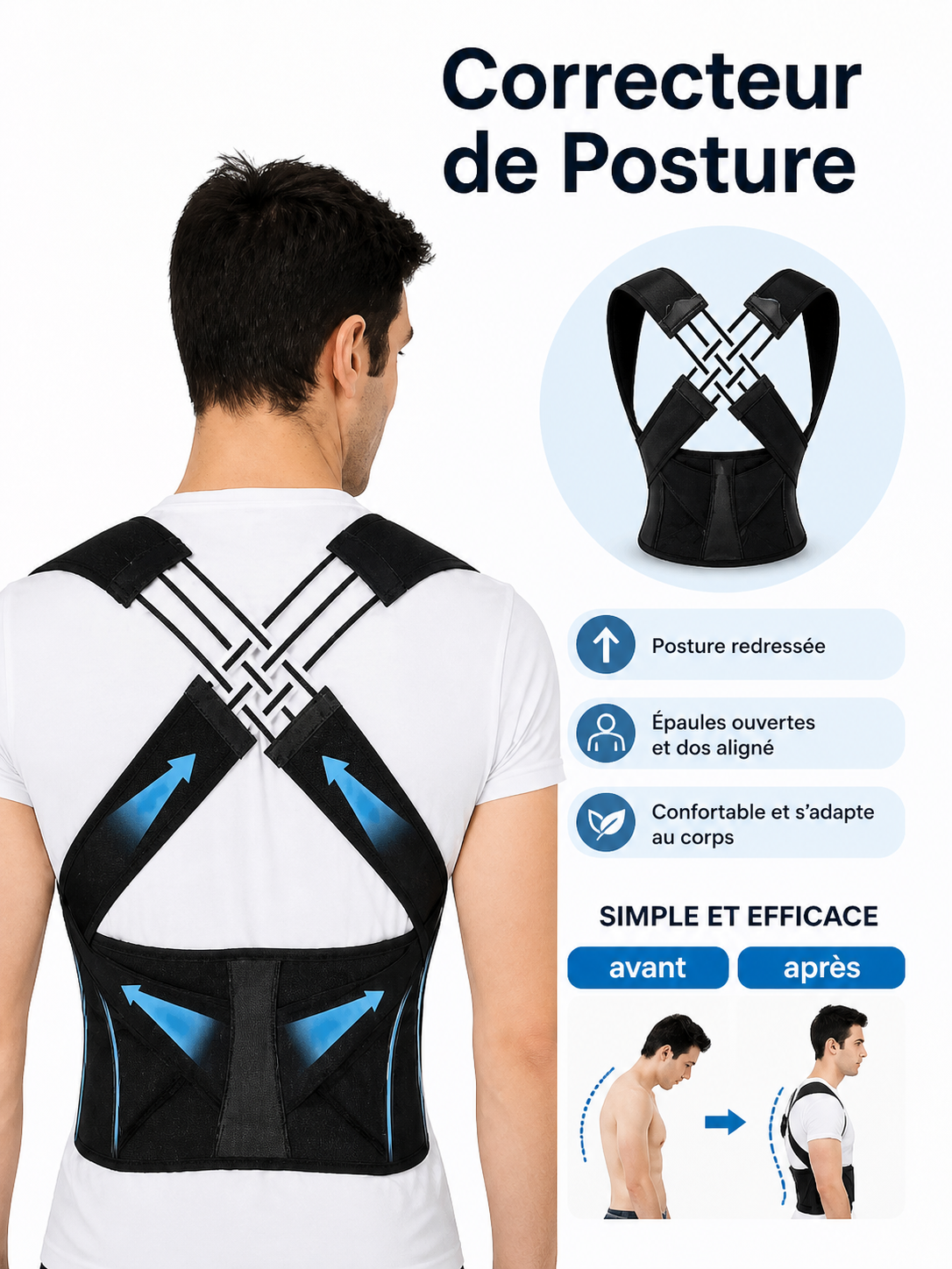 Ceinture lombaire réglable – tailles S à XXL