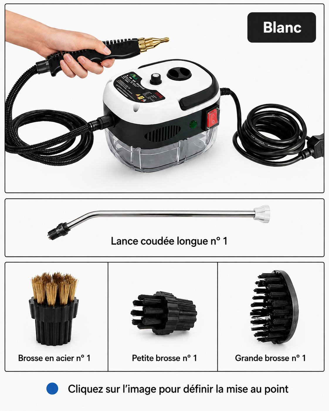 Nettoyeur Vapeur Portable Haute Température – Climatiseur, Cuisine, Voiture, Sol et Plus – 220V