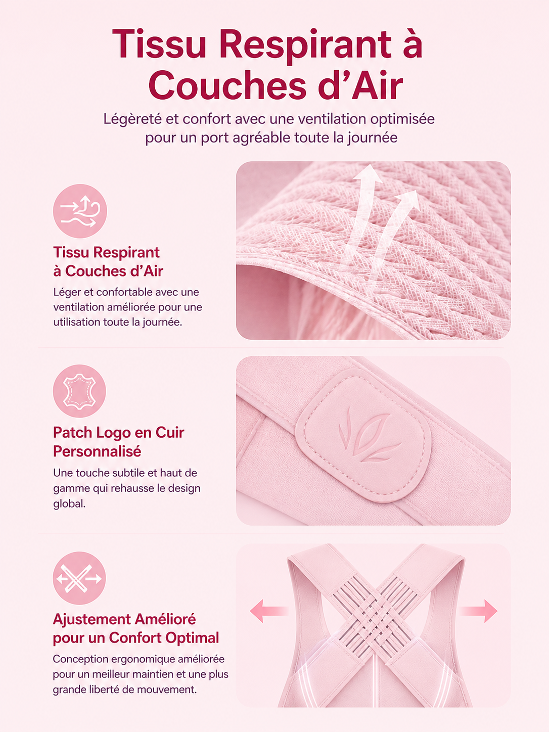 Correcteur de Posture & Ceinture Lombaire – Soutien Dorsal Réglable