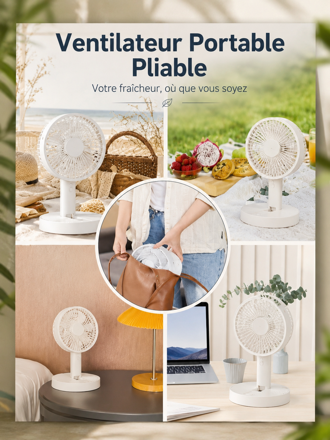 	Ventilateur malléable – batterie 1800/3600mAh rechargeable