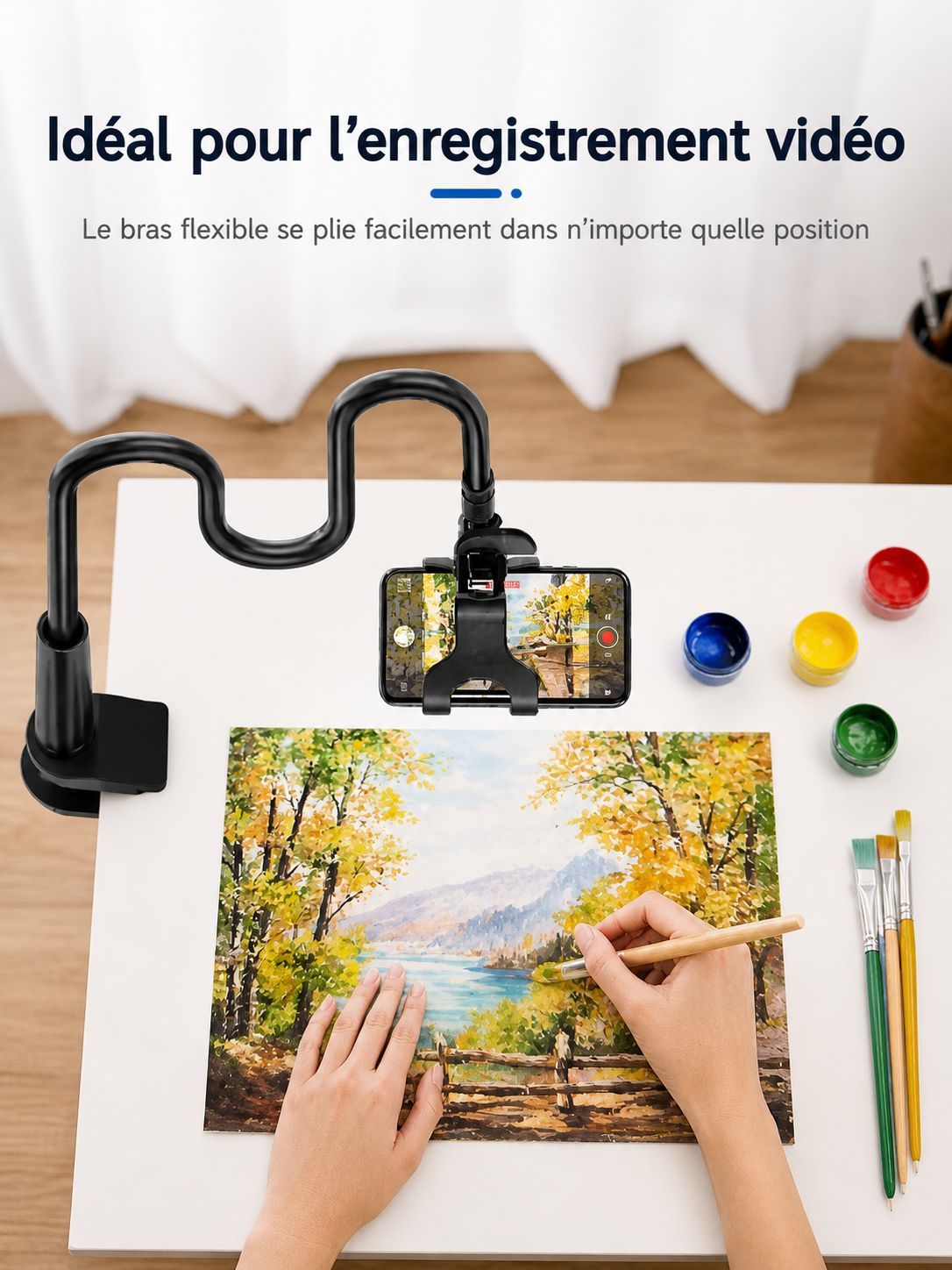 Support Téléphone Flexible 360° – Bras Ajustable Ultra Résistant
