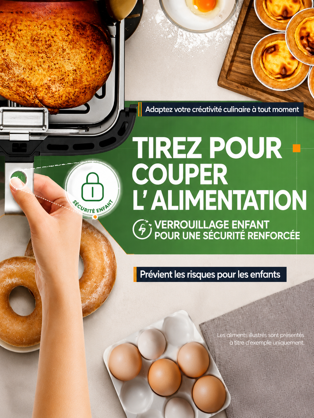 	Friteuse à air chaud – capacité 5L idéale famille