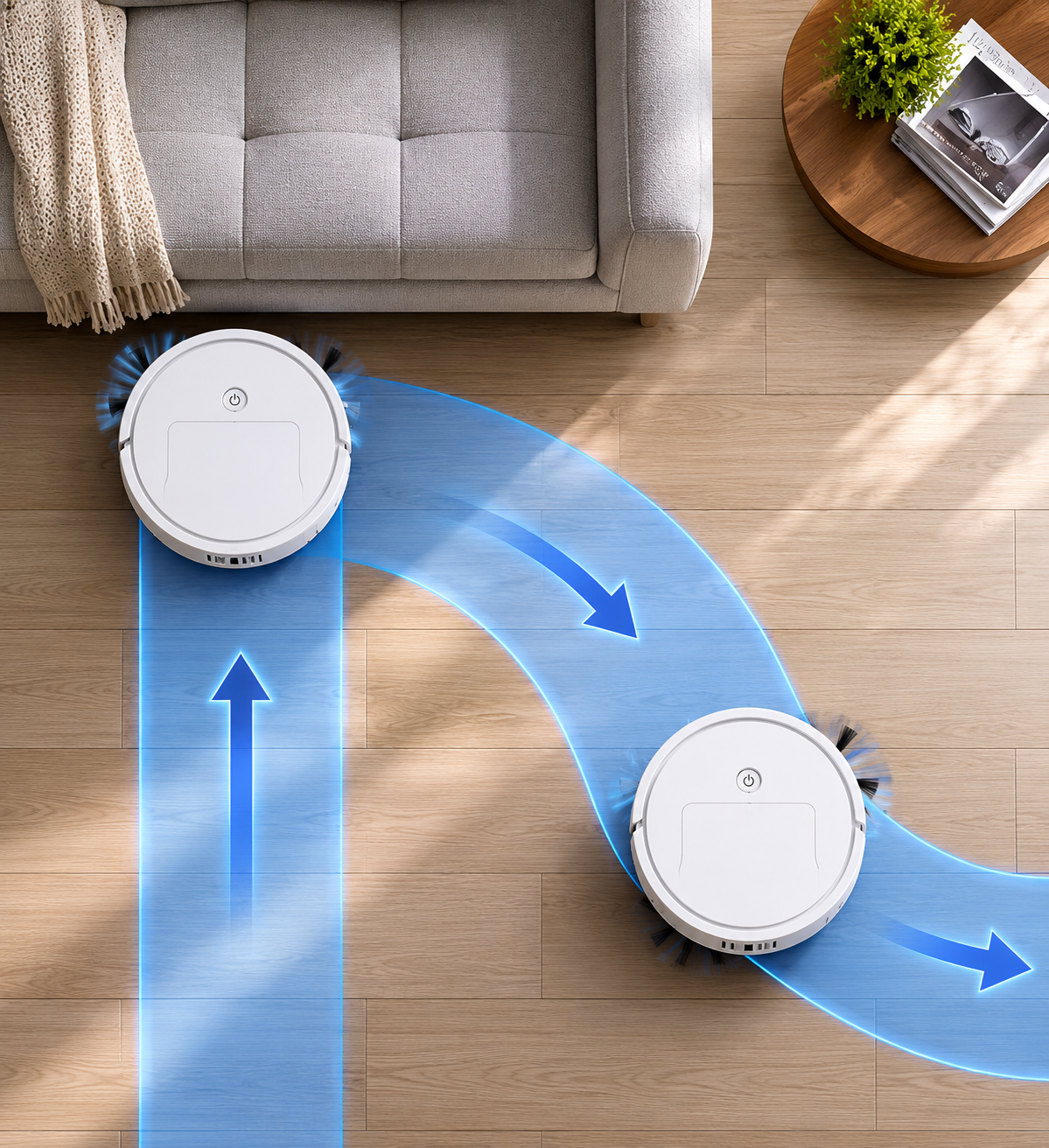 	Robot aspirateur 3-en-1 – batterie 3000mAh, 80 min d’autonomie