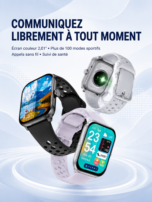 	Xiaomi Watch 5 porté au poignet – affichage écran