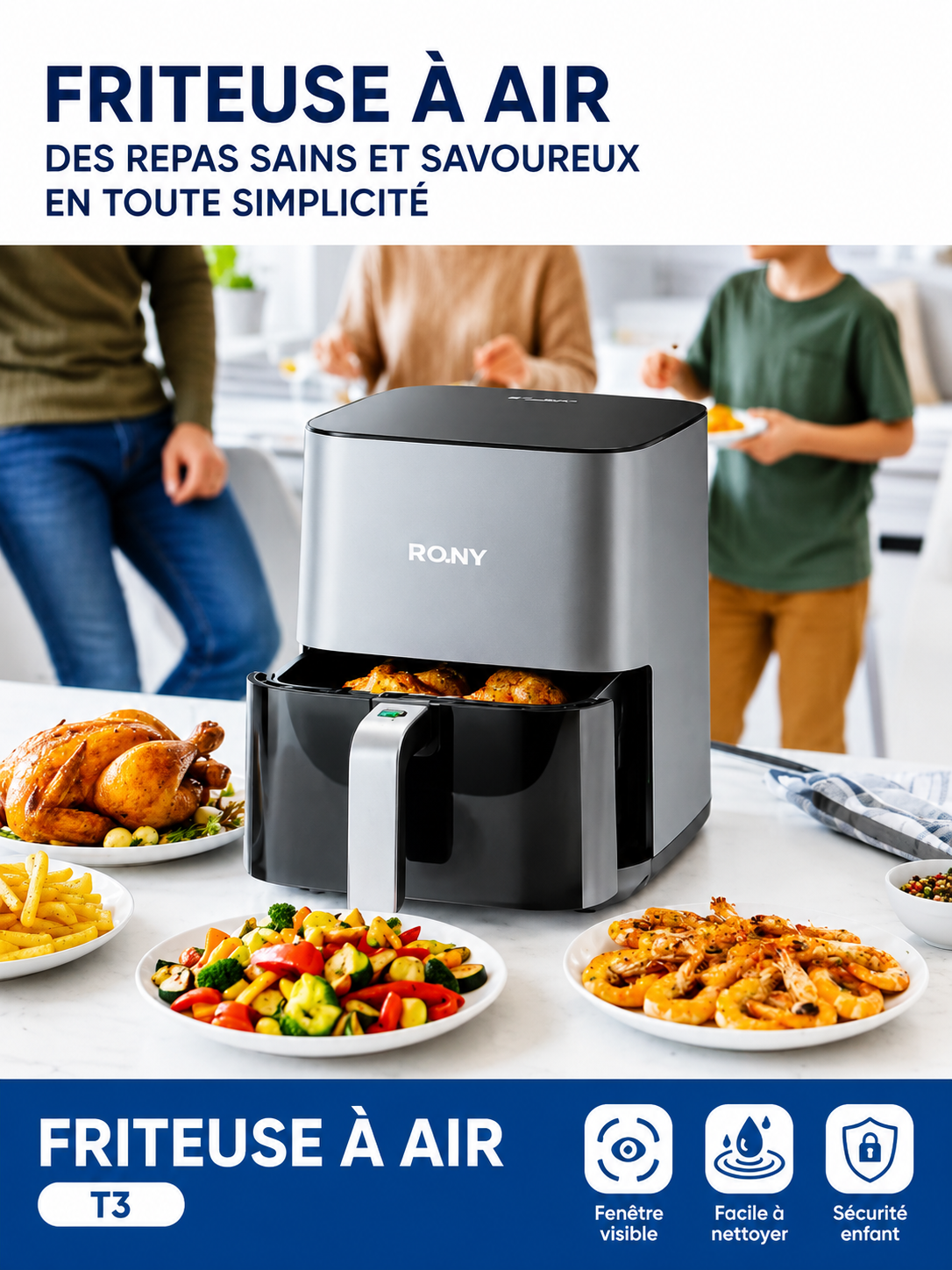 Friteuse ROUNY – vue latérale et design compact