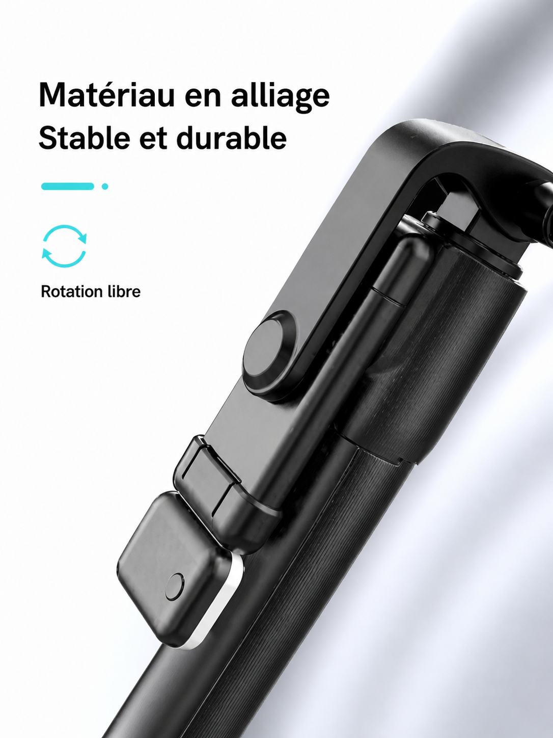 Perche à Selfie 3-en-1 avec Trépied, Lumière LED & Télécommande Bluetooth