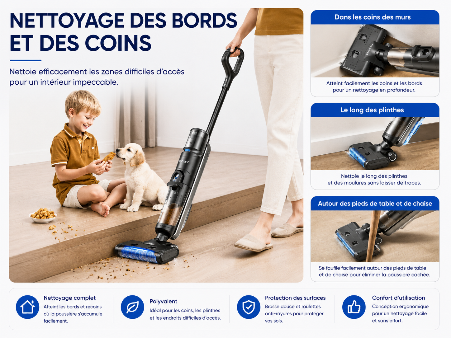 	Contenu de la boîte – aspirateur balai sans fil Laresar M3