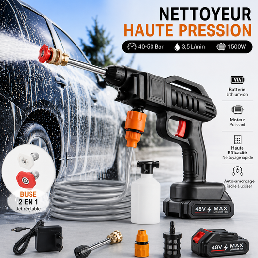 	Nettoyeur haute pression portable sans fil – vue de face
