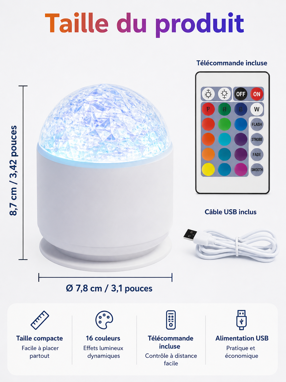 Lampe Projecteur LED Galaxie – Aurore Boréale & Ondulations d'Eau