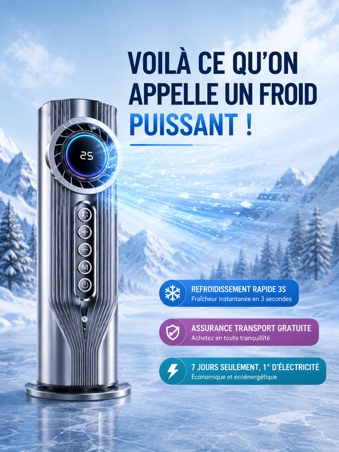 	Détail de la lampe LED intégrée du ventilateur BAJEAL