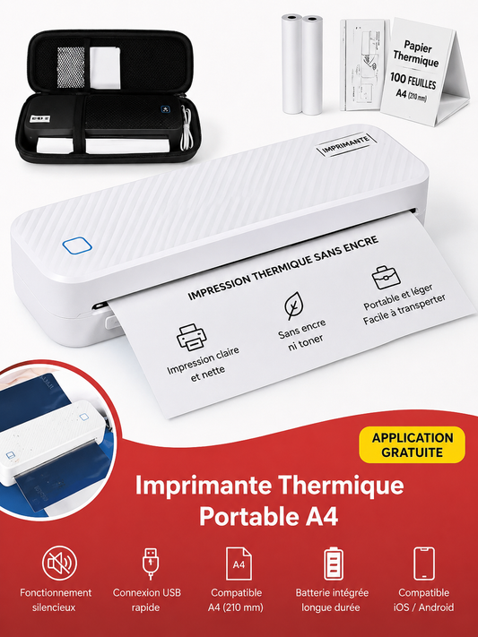 Imprimante thermique portable A4 INSTOFC – vue de face